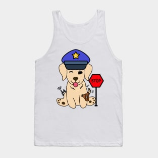 Funny Golden Retriever Policeman Tank Top